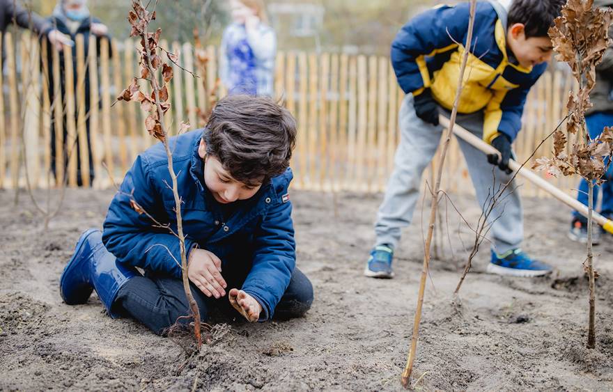 Kinderen planten een boom - Donker Spelen
