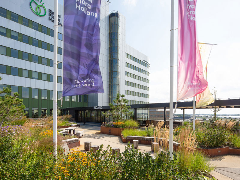 De daktuin van Royal Floraholland in Naaldwijk