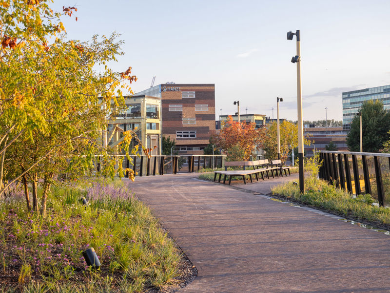 Looppad van de Passerelle in Zwolle